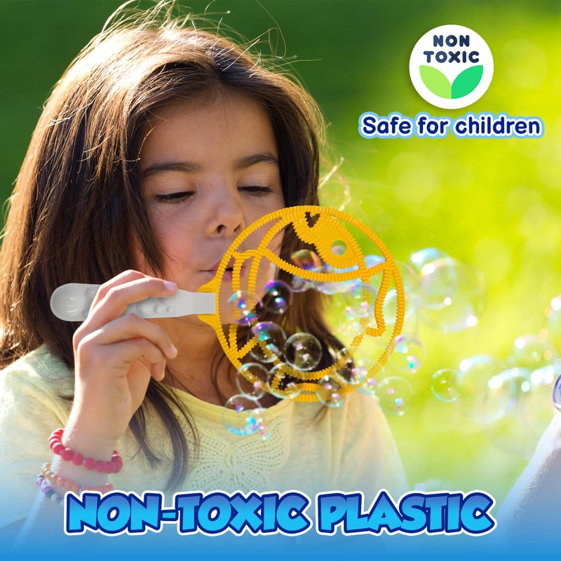 Atlasonix Giant Bubble Wands Outdoor Toys for Kids Large Blowing Rings Variety Shapes Set for Big soap Bubbles Includes Huge Bubble Mix Solution kit Refill Summer Party Park Beach Fun Activities - Image 5